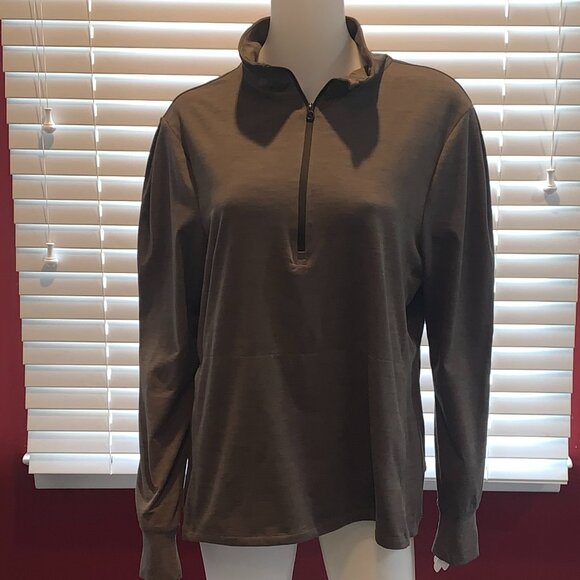 Layer 8 Tops - EUC LAYER 8 Qwick Dry Women's 1/4 Zip Pullover XL Light Olive (Almost Gray)